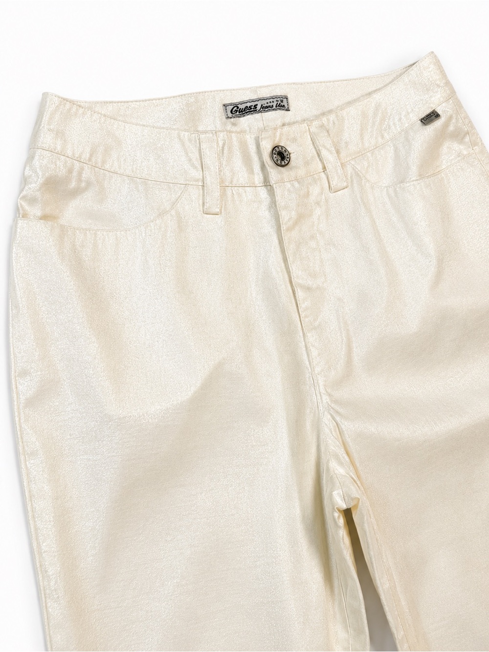 Vintage 1997 GUESS Pearl Shimmer Y2K Straight Leg Pants - Sz 29 - Picture 5 of 16